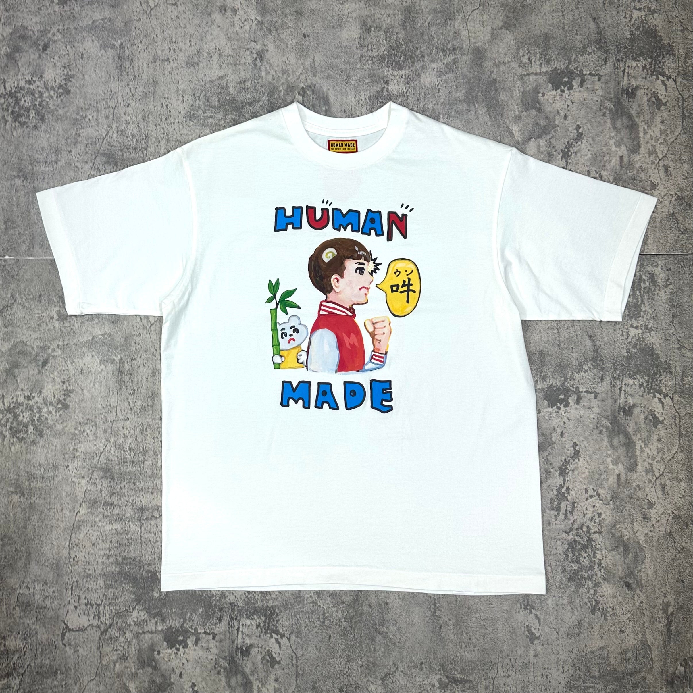 Human Made Keiko Sootome "A-UN" Tee - White featuring colorful graphic design on soft cotton fabric.
