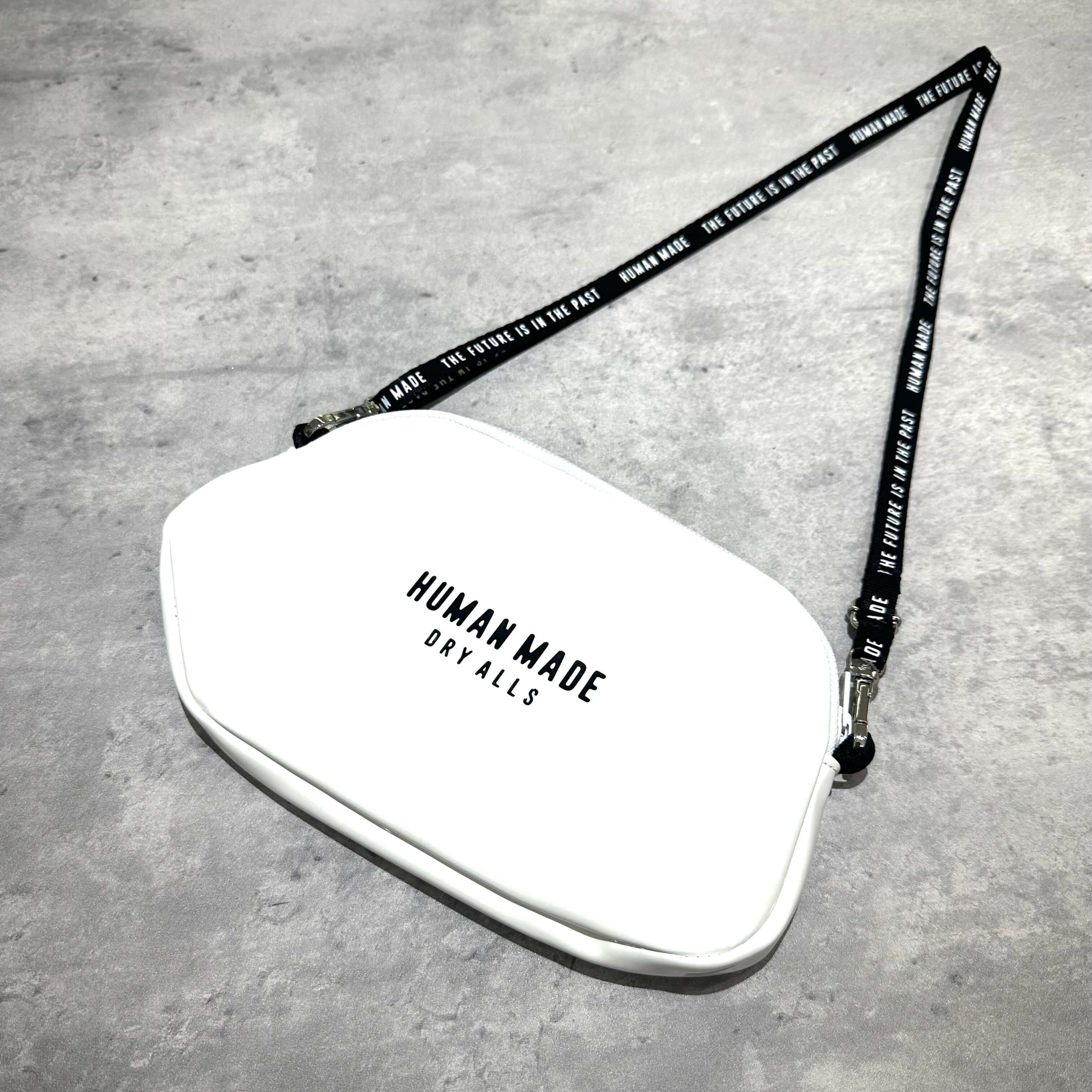 Human Made Bangkok Exclusive Elephant Pouch in white with black strap and logo