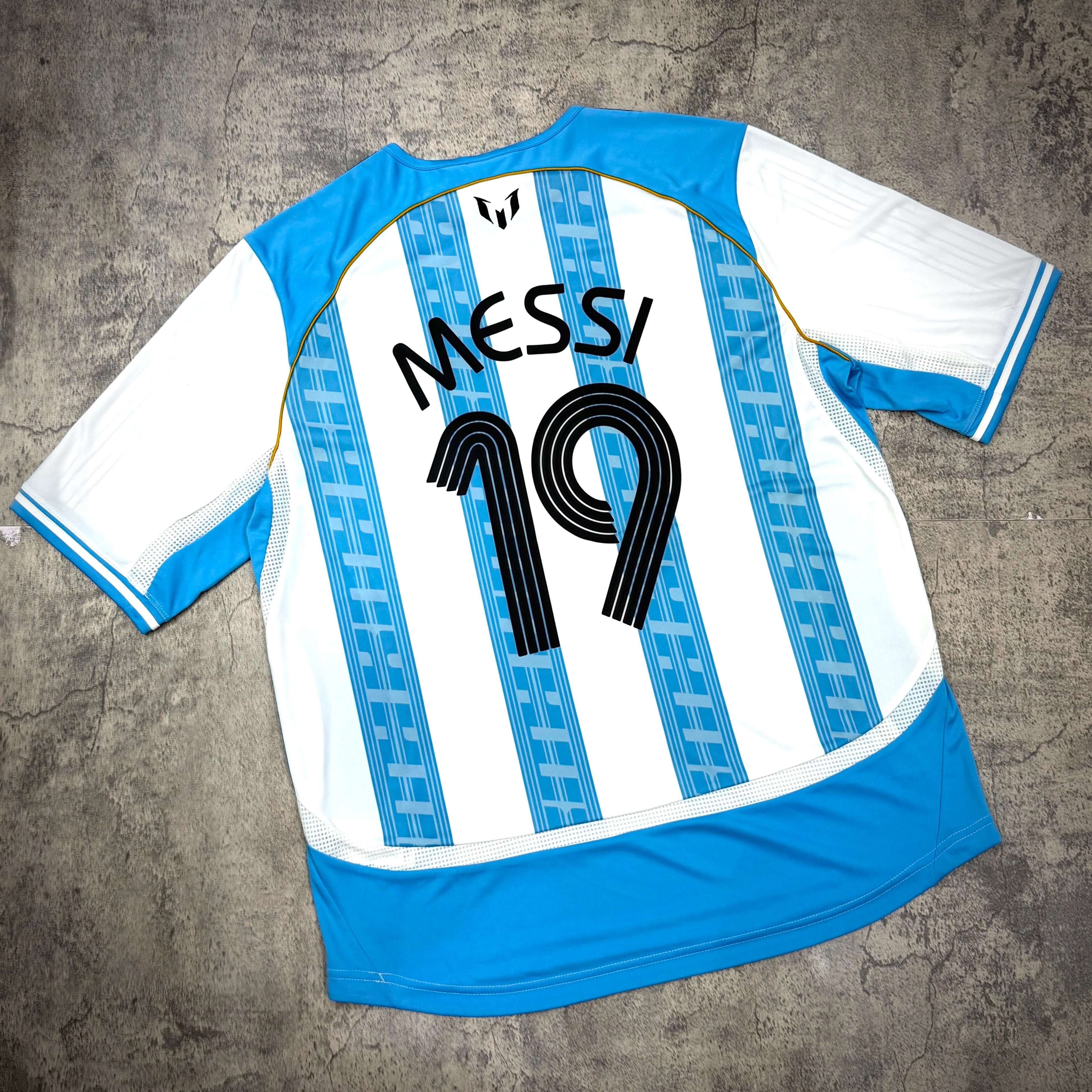 KITH x MESSI for adidas Football Jersey - Blue White featuring Messi's name and number 19 on the back