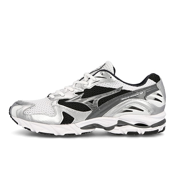 Mizuno Wave Rider 10 - White Silver Black