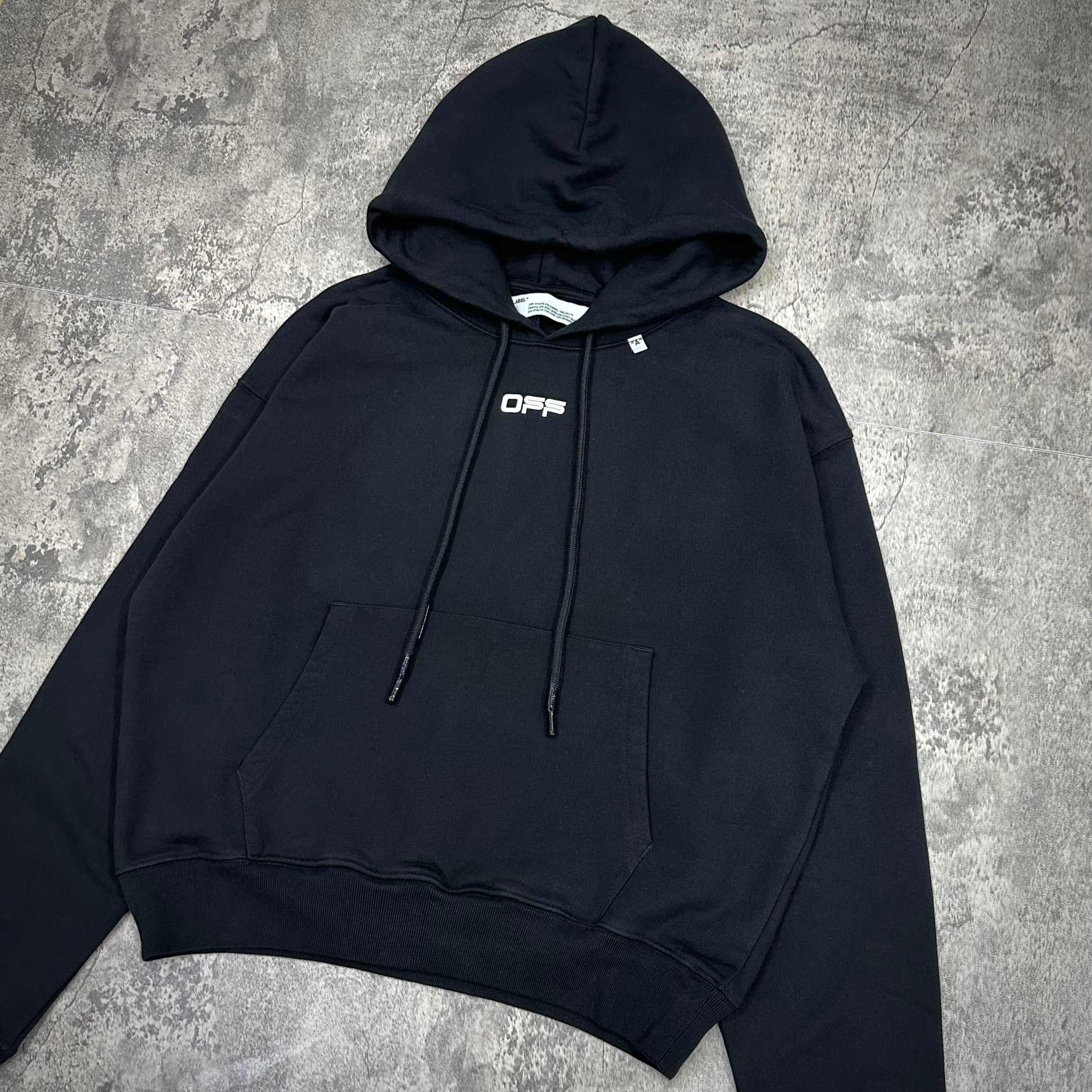 Off-White Wavy Line Logo Over Hoodie - Black front 2