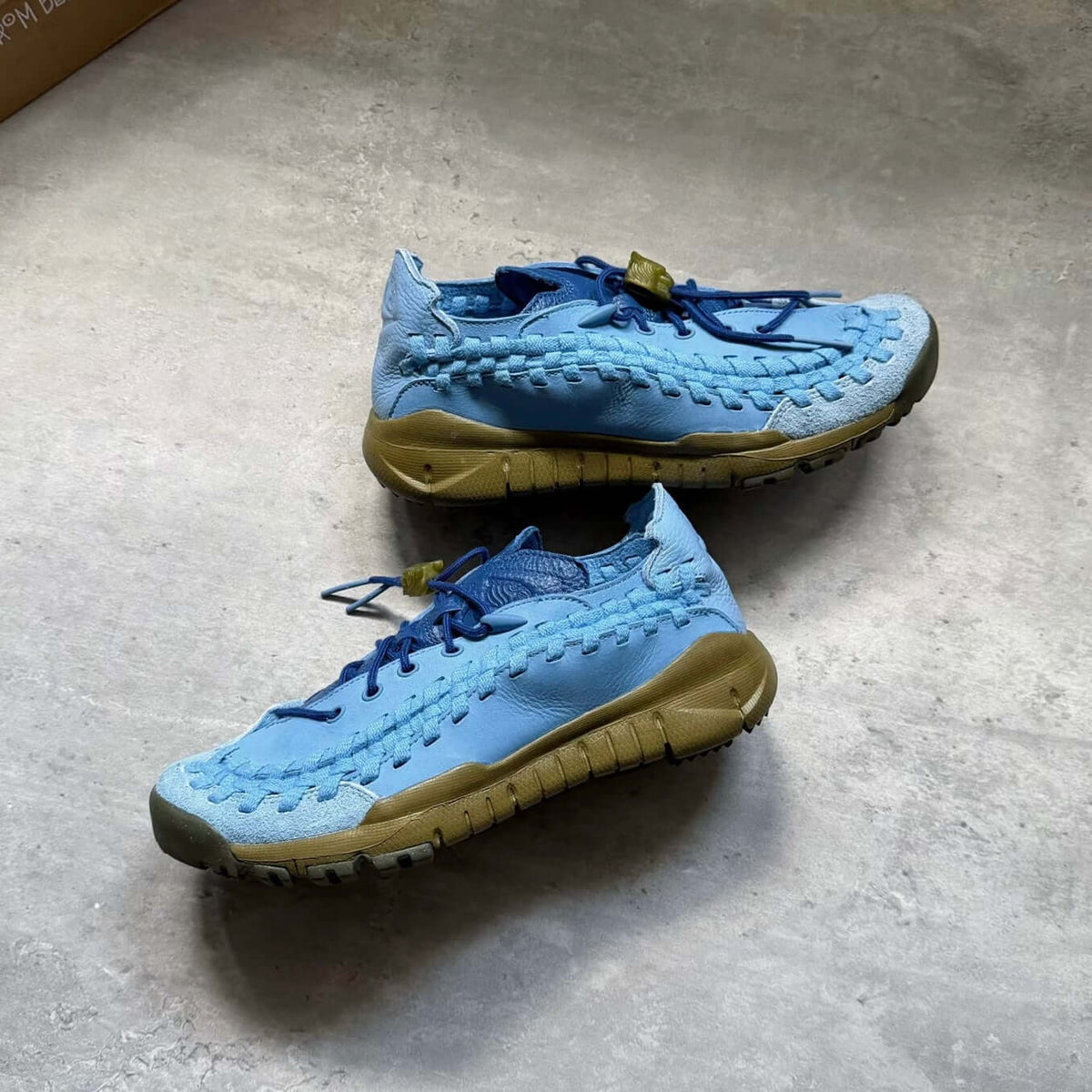 SOULGOODS x Nike Homescape Woven Blue Beyond HM6961-400 shoes in blue with unique woven design.