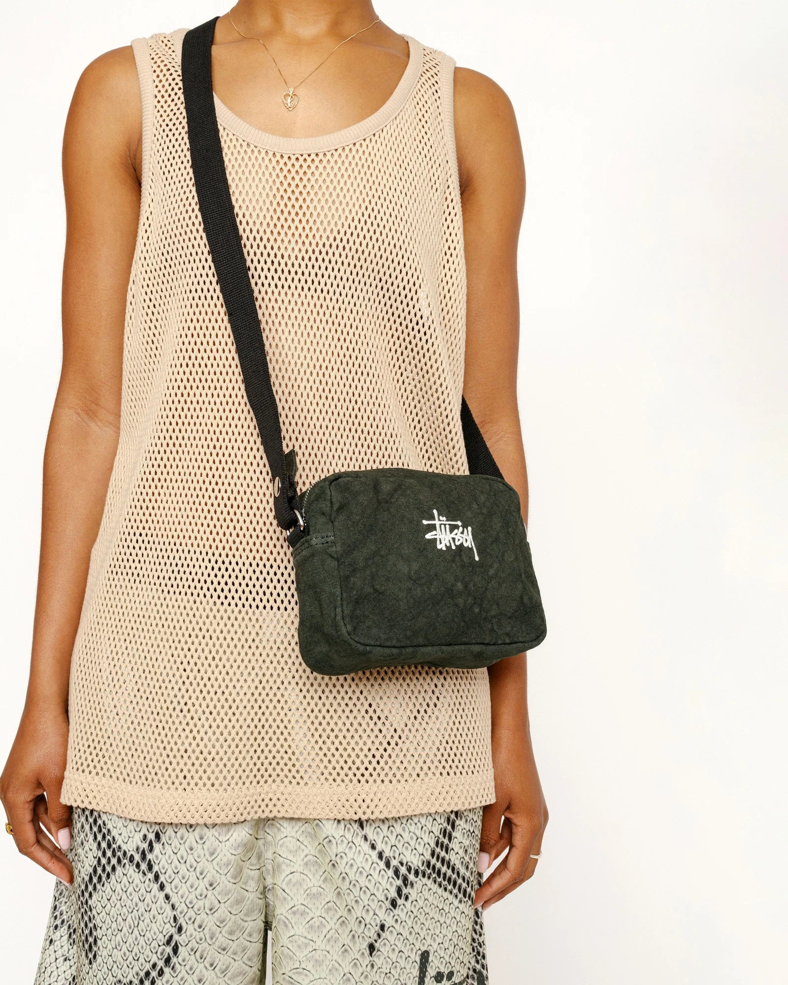 Stussy Canvas Side Pouch FW24 - Washed Black | In stock