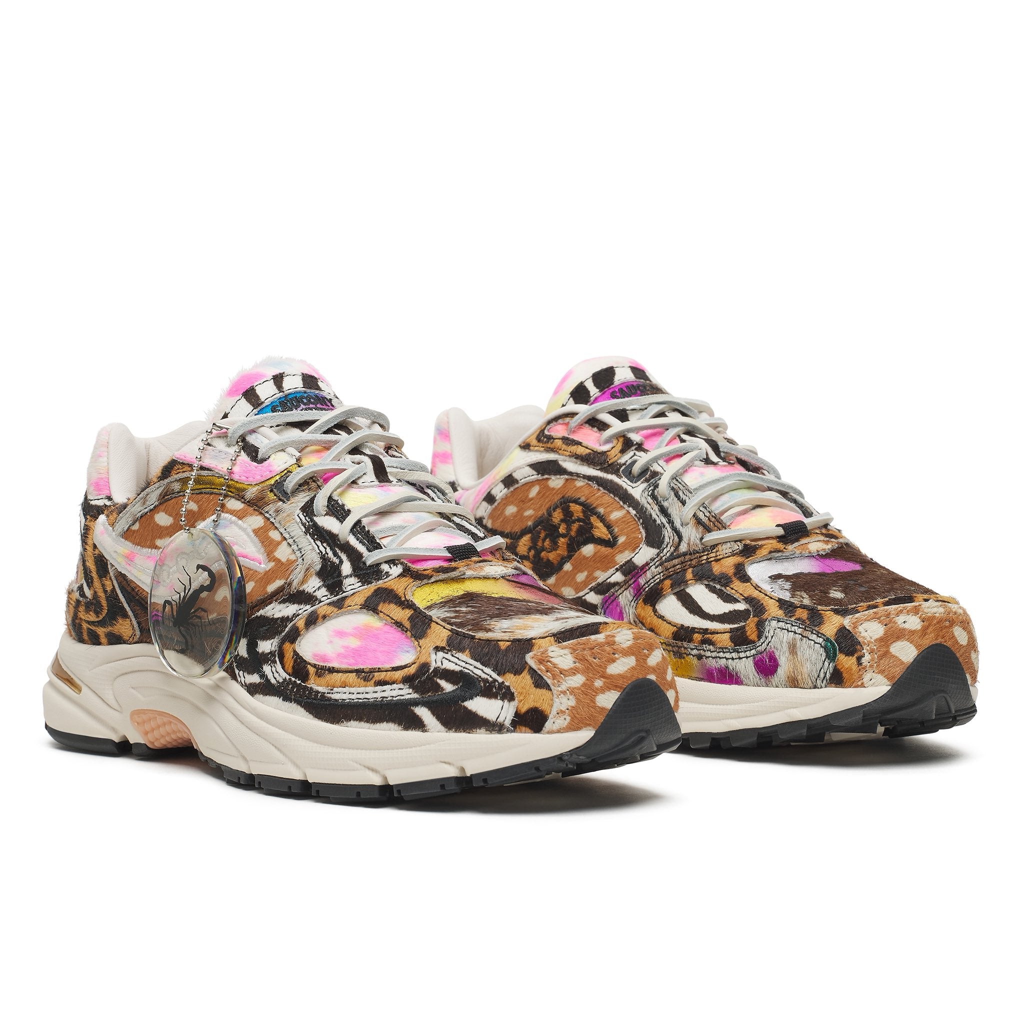 Saucony x Westside Gunn Grid Jazz 9 Awesome God sneakers featuring a colorful patterned design.