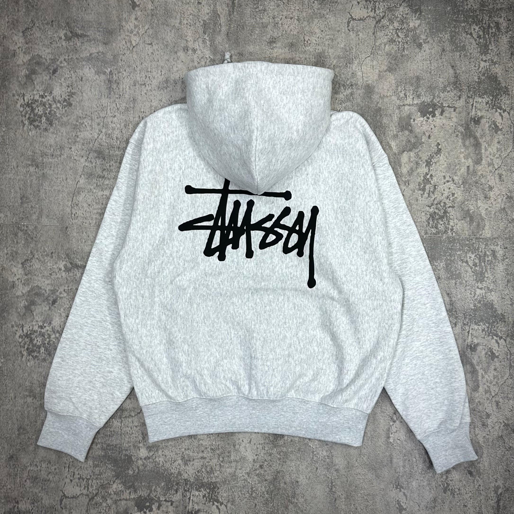 Stussy Basic Zip Hoodie - grey back