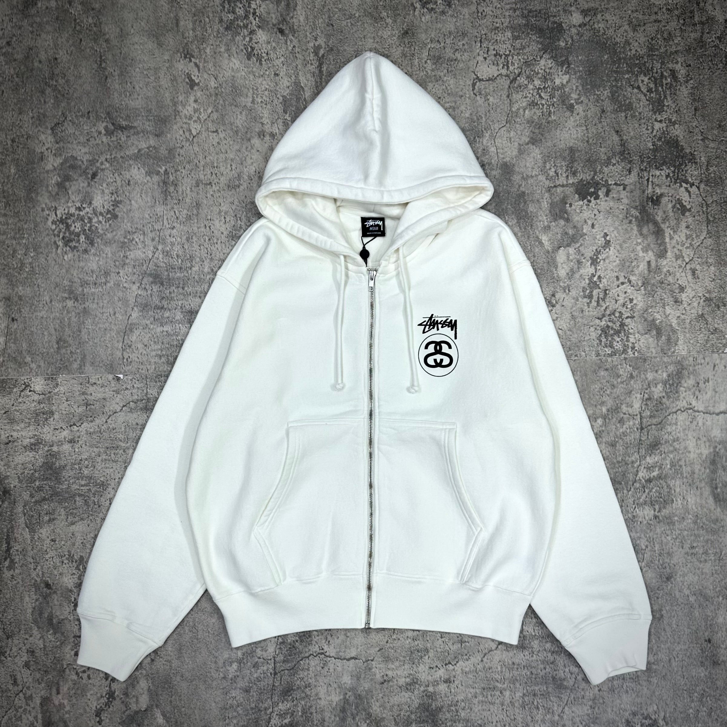 Stussy Stock Link Zip Hoodie - Natural front