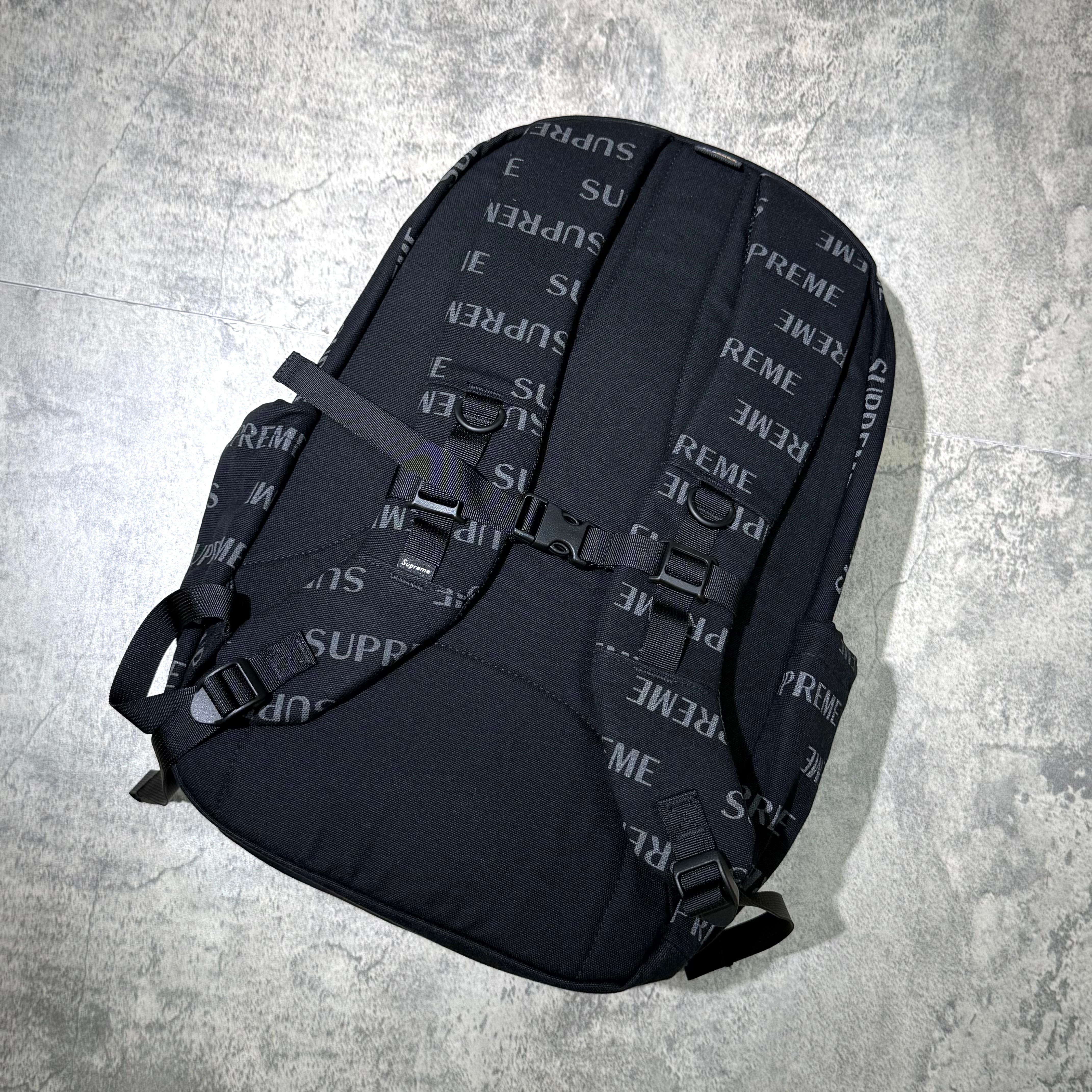 Supreme FW26 Backpack featuring a stylish black design with bold Supreme branding.
