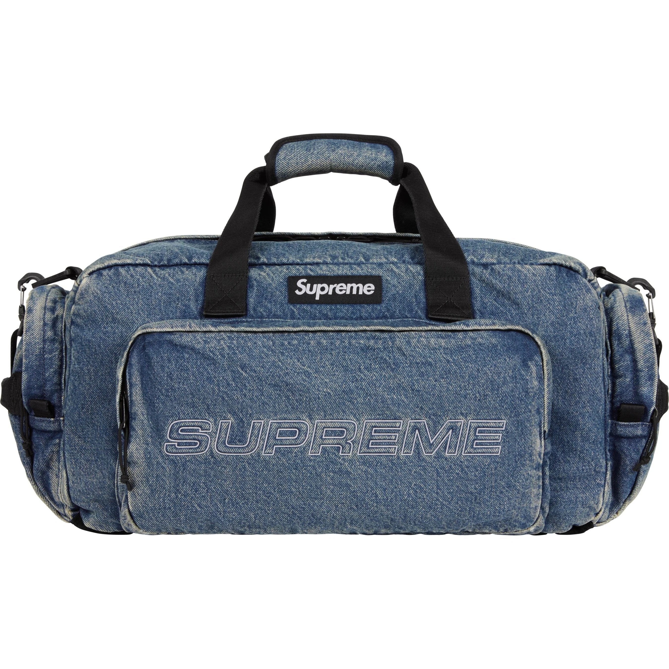 Supreme Denim Duffle Bag FW25 Washed Indigo