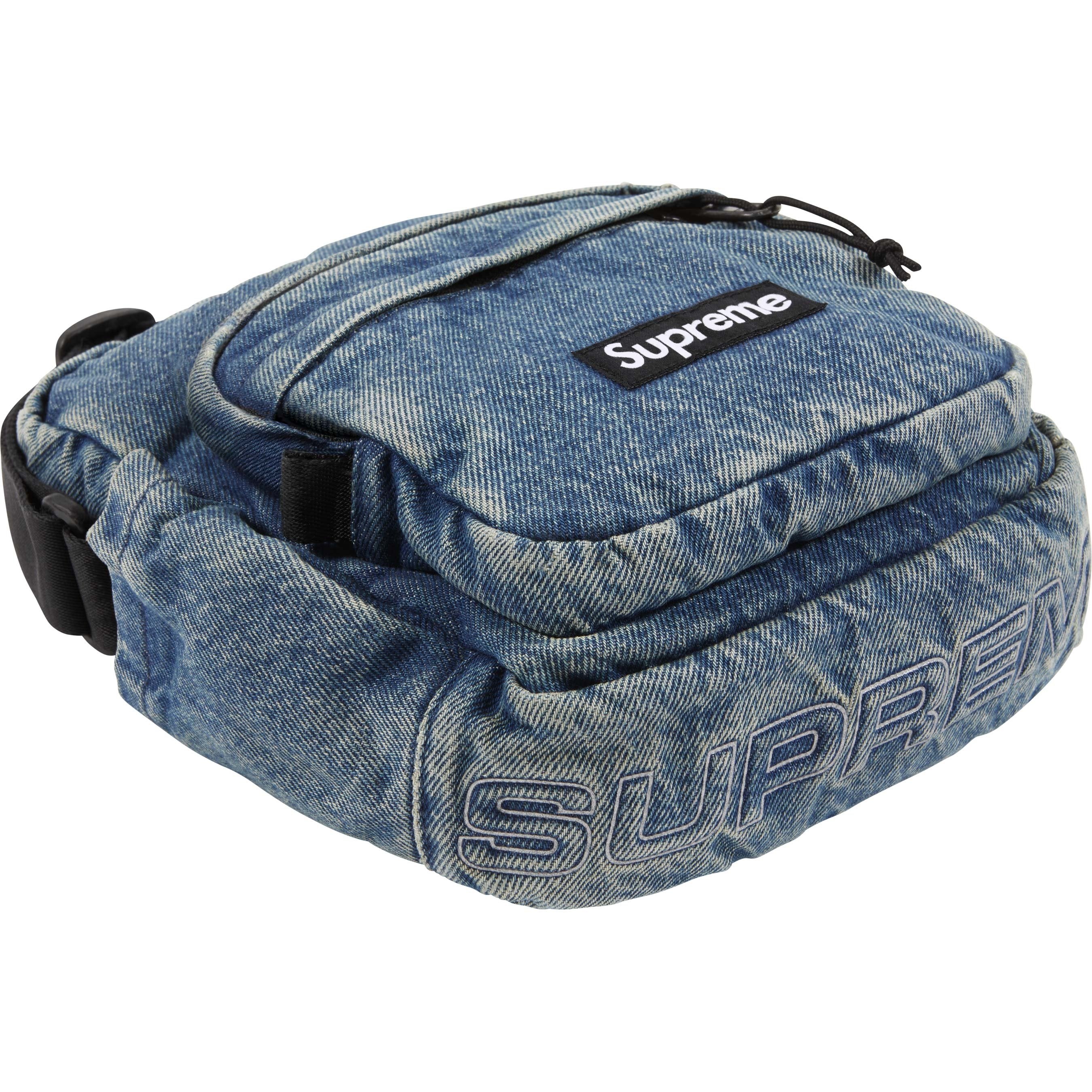 Supreme Denim Shoulder Bag FW25 Washed Indigo