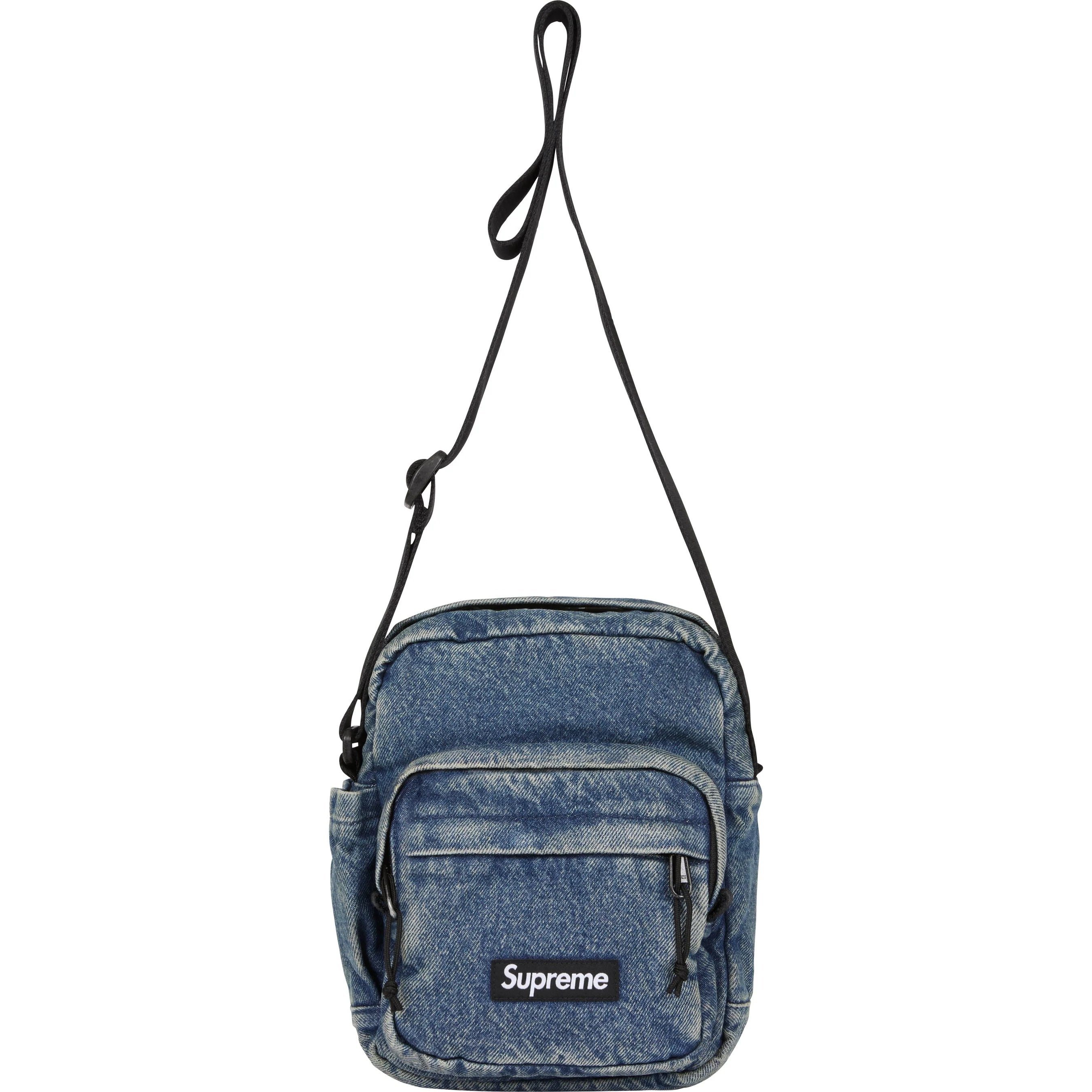 Supreme Denim Shoulder Bag FW25 Washed Indigo