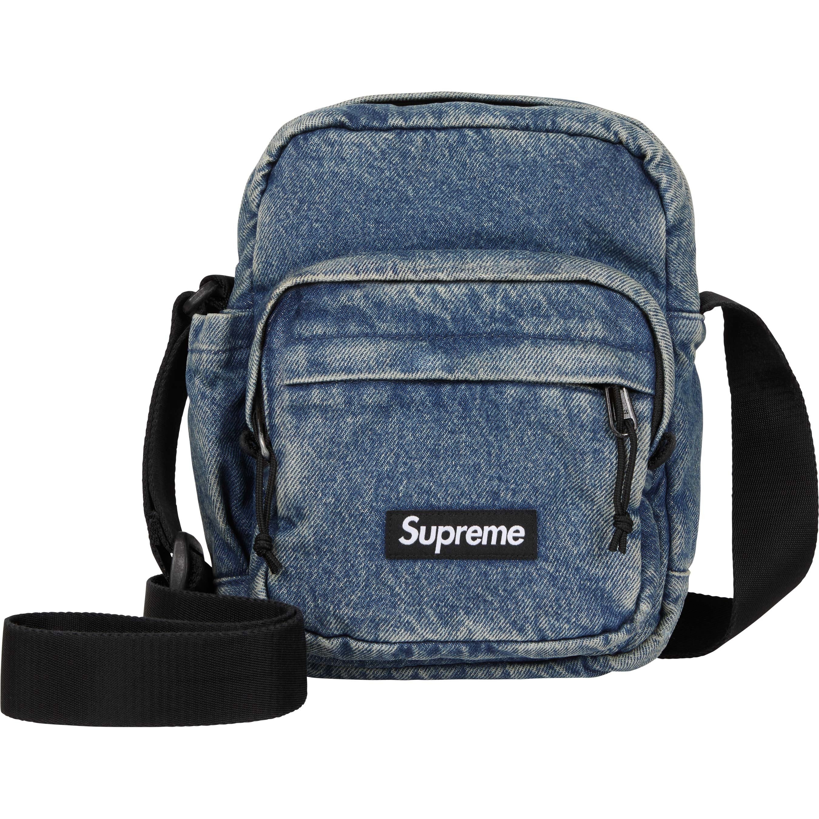 Supreme Denim Shoulder Bag FW25 Washed Indigo