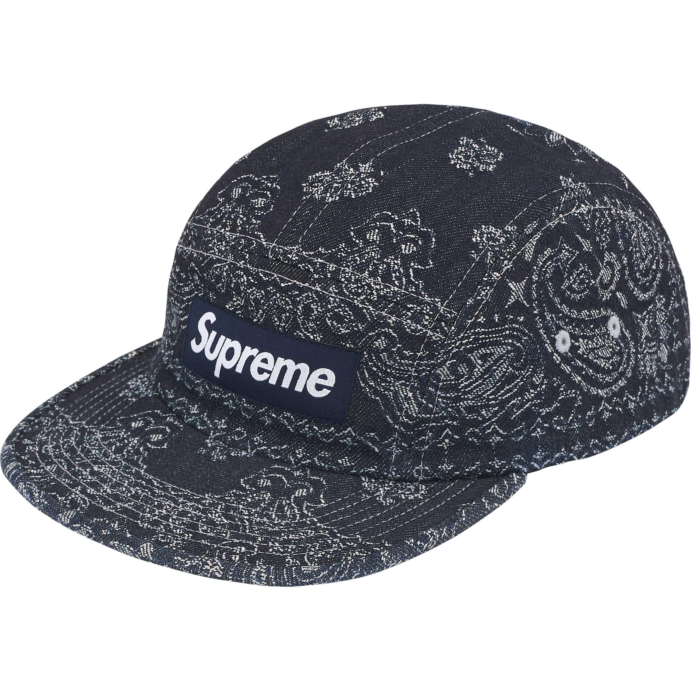 Supreme Bandana Jacquard Denim Camp Cap - Indigo