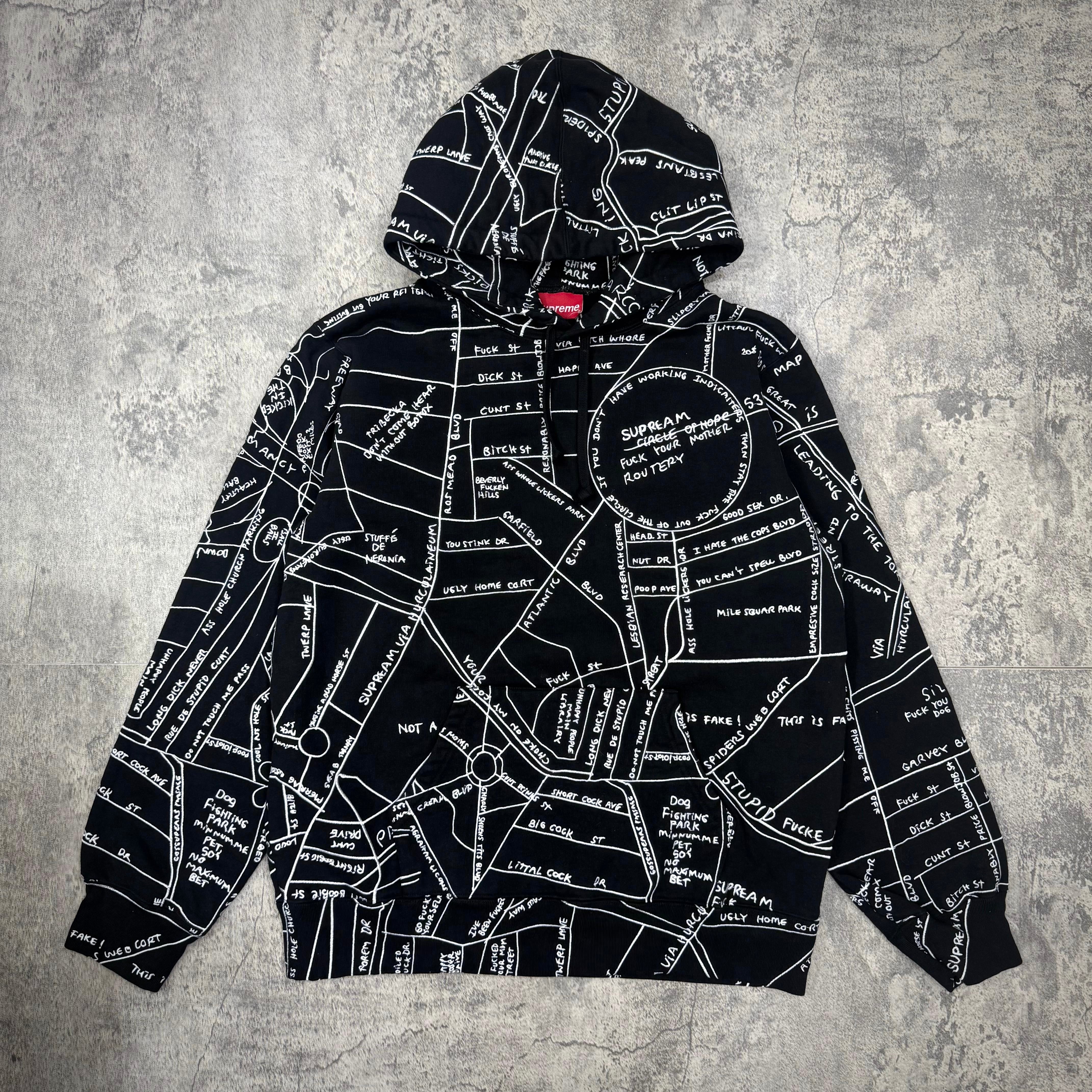 Supreme Gonz Embroidered Map Hooded Sweatshirt FRONT