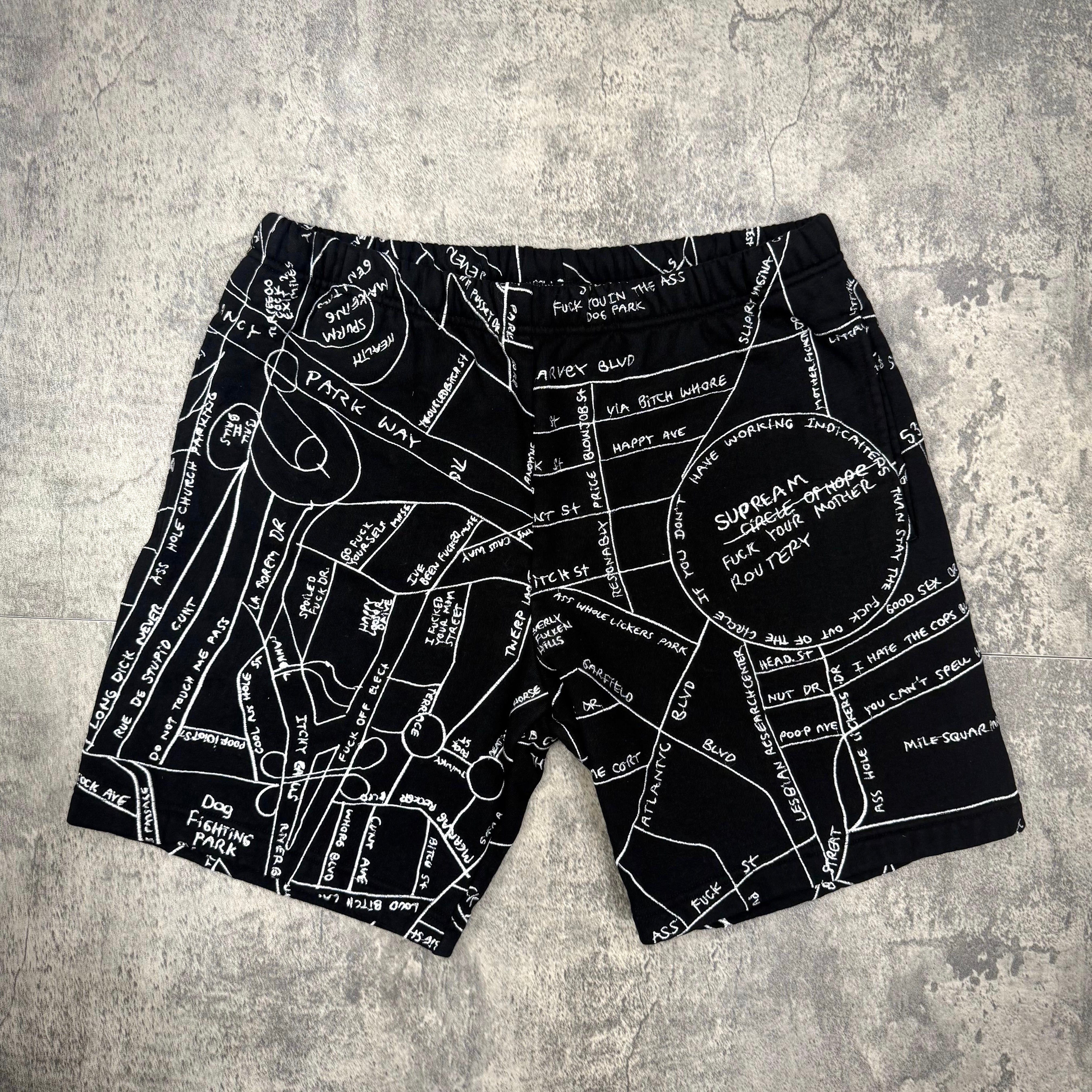 Supreme Gonz Embroidered Map Sweatshorts back