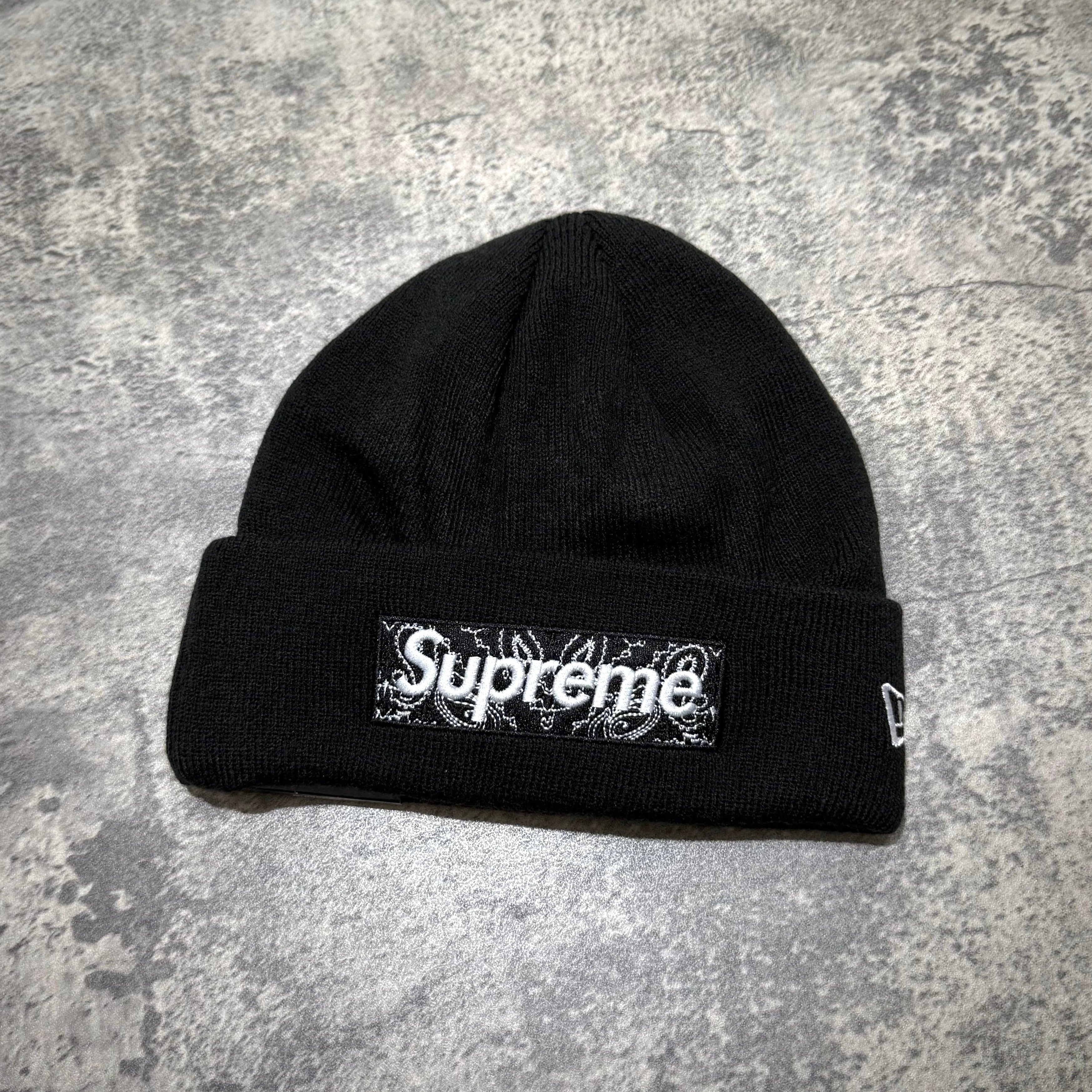 Supreme New Era Bandana Box Logo Beanie - Black