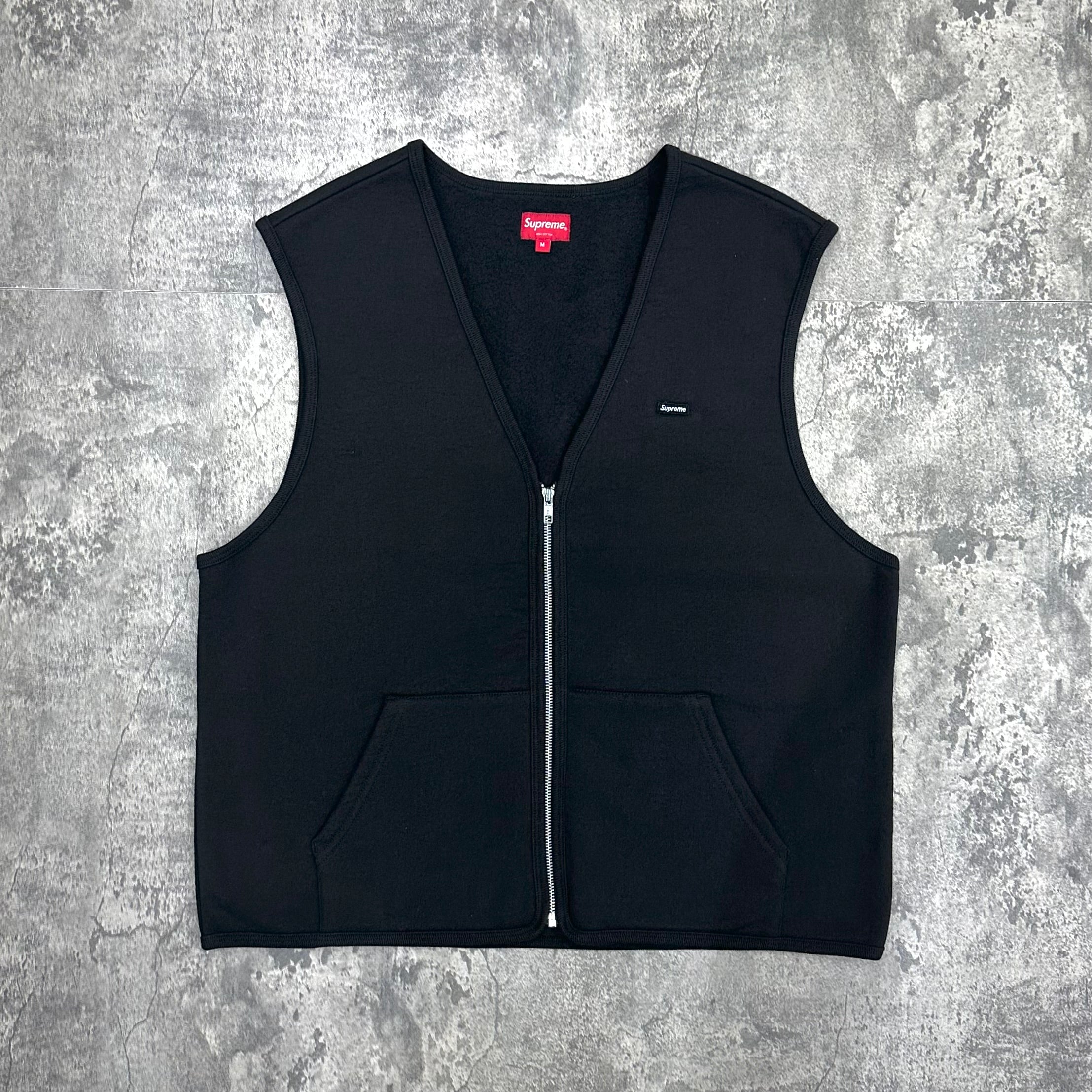 Supreme Zip Up Sweat Vest - Black