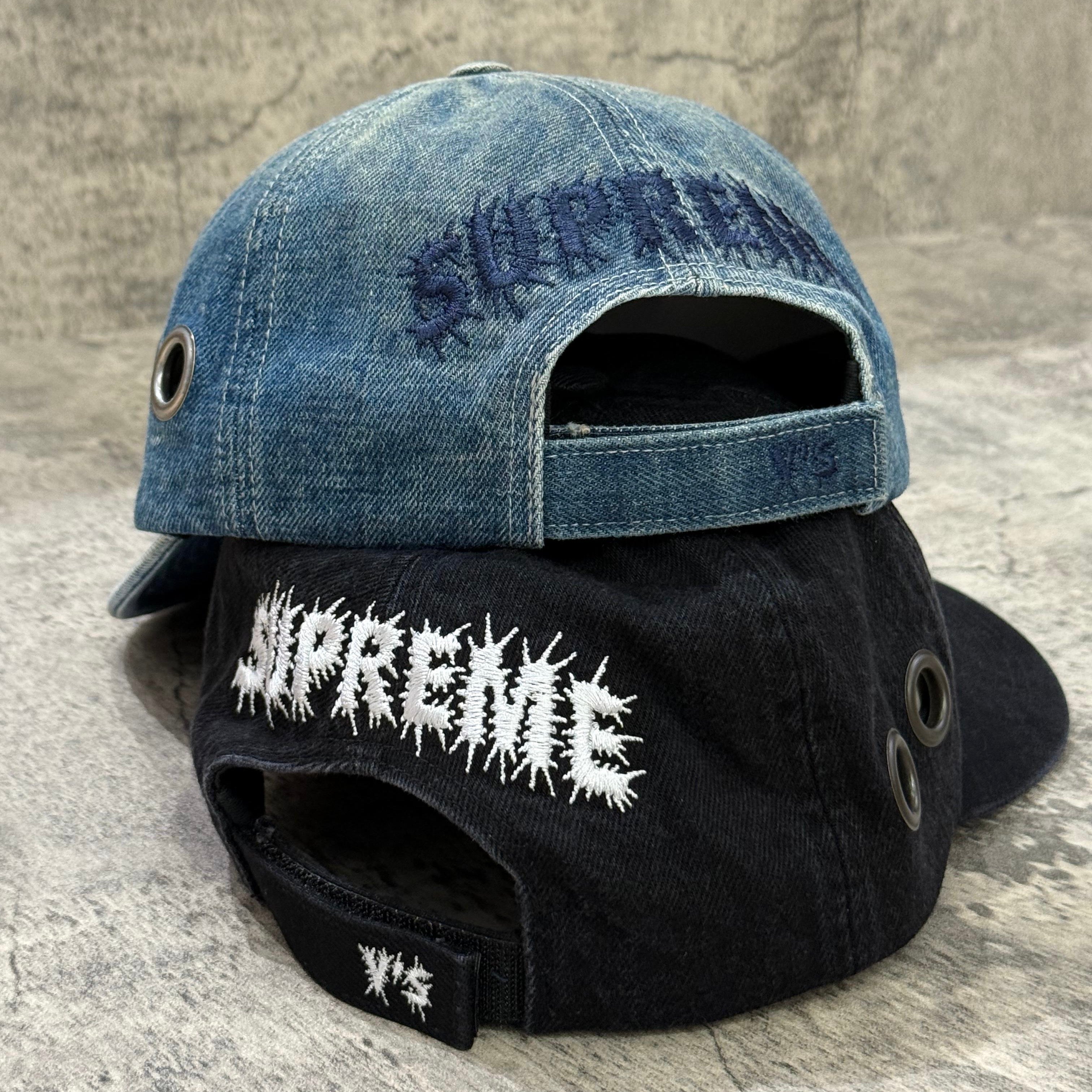 Supreme x Y's Grommet 6-Panel Washed Black Washed Blue