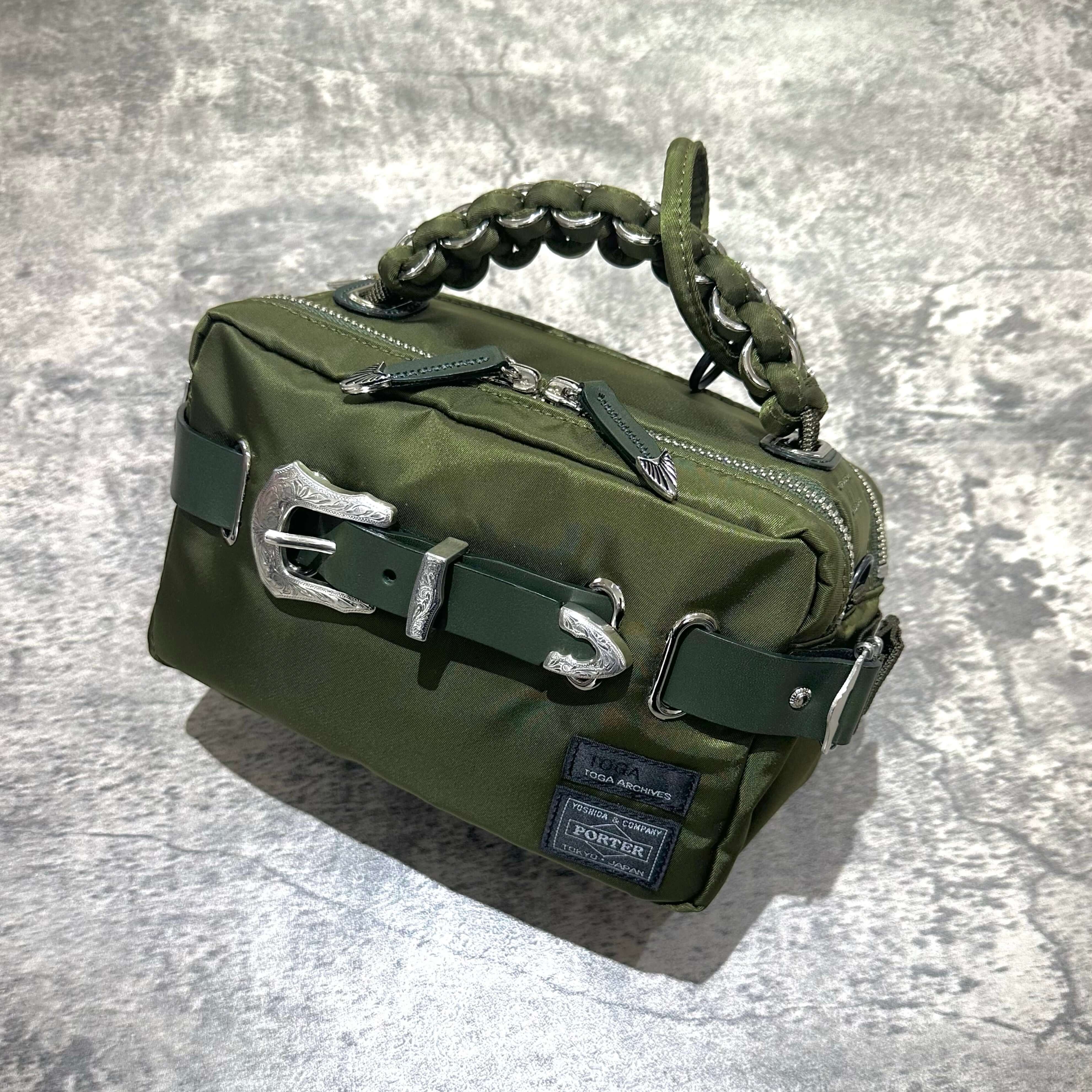 現貨 TOGA x PORTER Shoulder Hand Bag SP，綠色手提包，特色編織手把，時尚實用