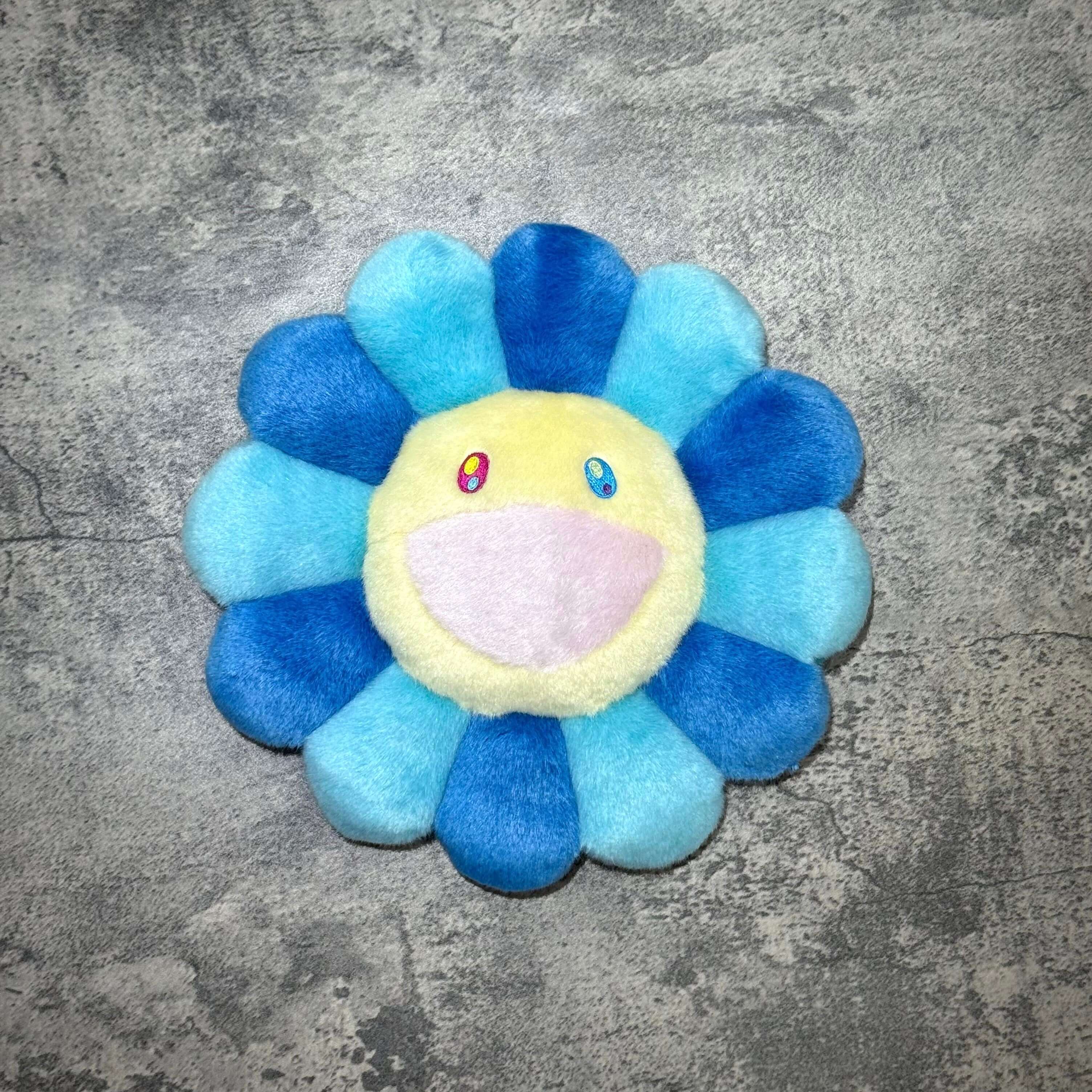 Takashi Murakami Flower Plush 30CM - Blue Light Blue / Yellow