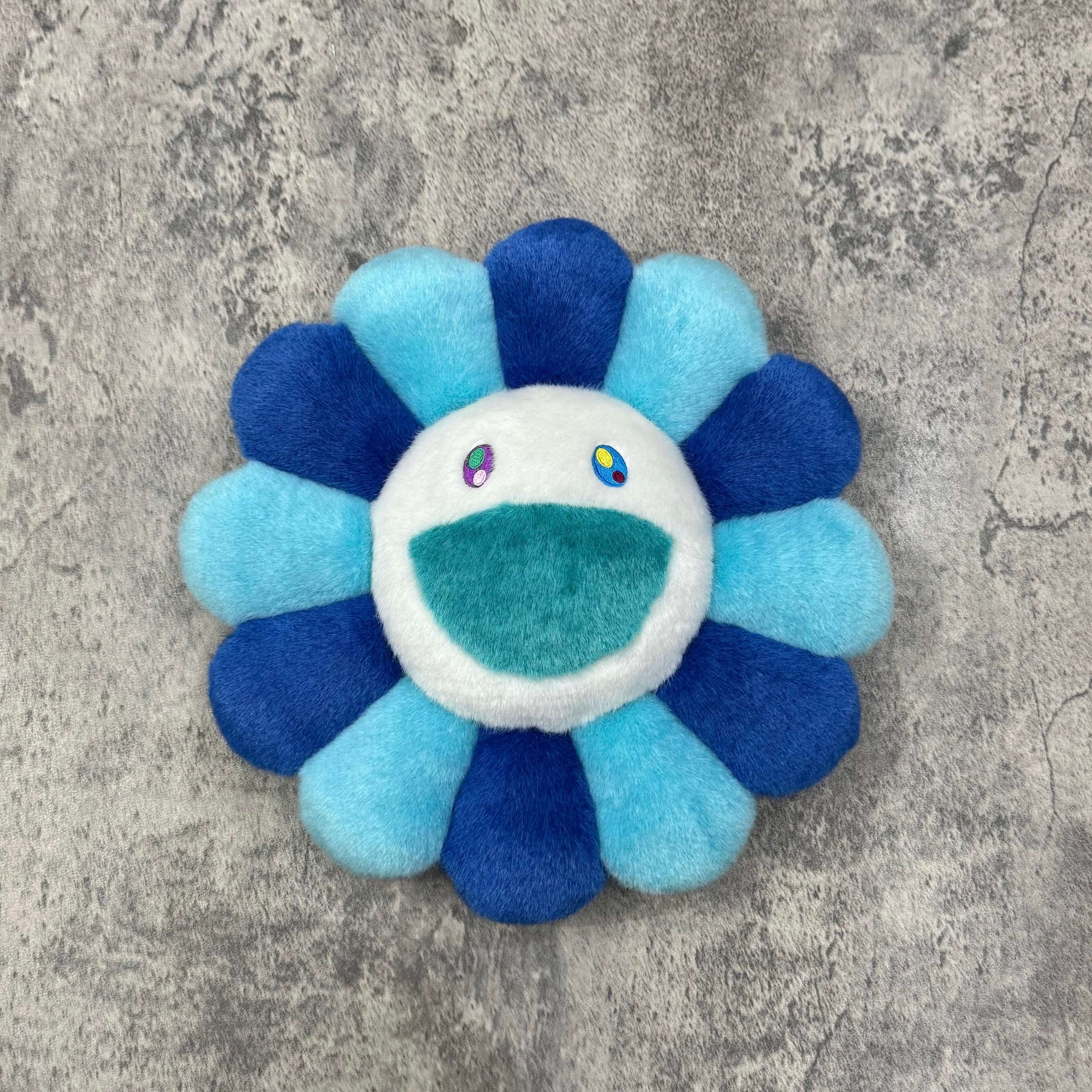 Takashi Murakami Flower Plush 30CM - Dark Blue Blue / White