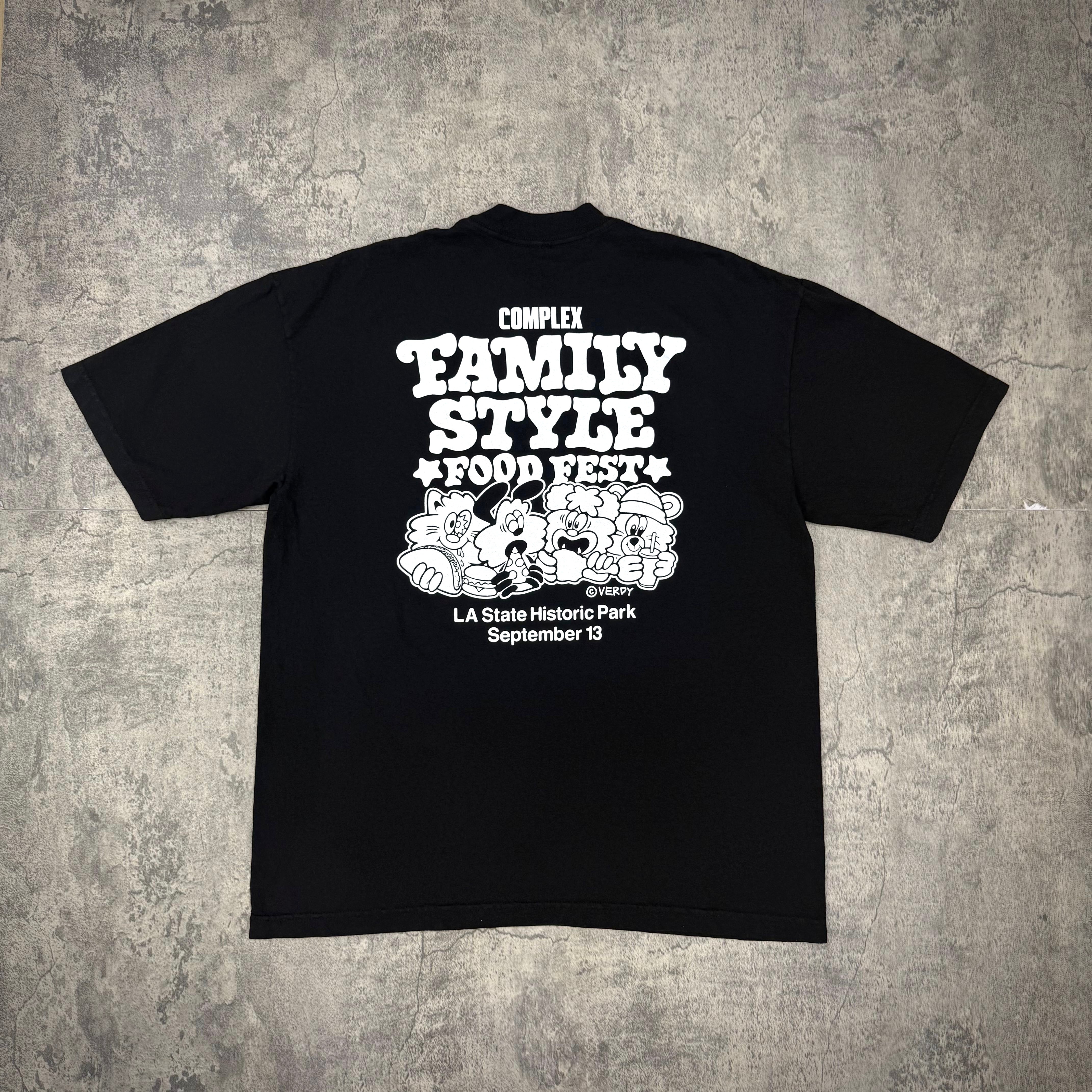 Verdy x FSFF Logo T-Shirt Family Style Food Festival LA 2025 merch black back