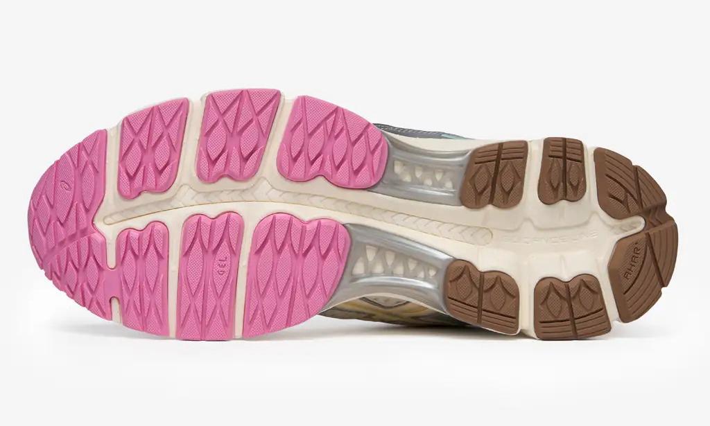 Vandy The Pink x Asics Gel-Kayano 12.1 sole view showcasing pink and brown rubber detailing.