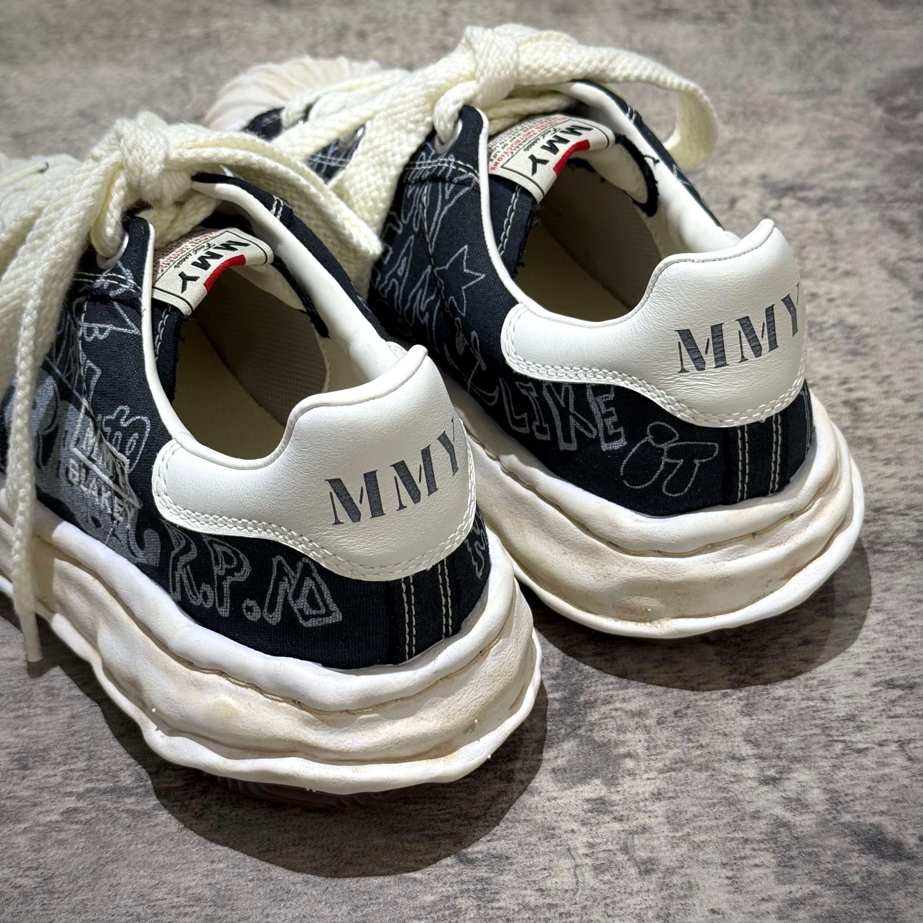 MMY BLAKEY Graffiti Printed Canvas Low back view showcasing unique design and detailing.