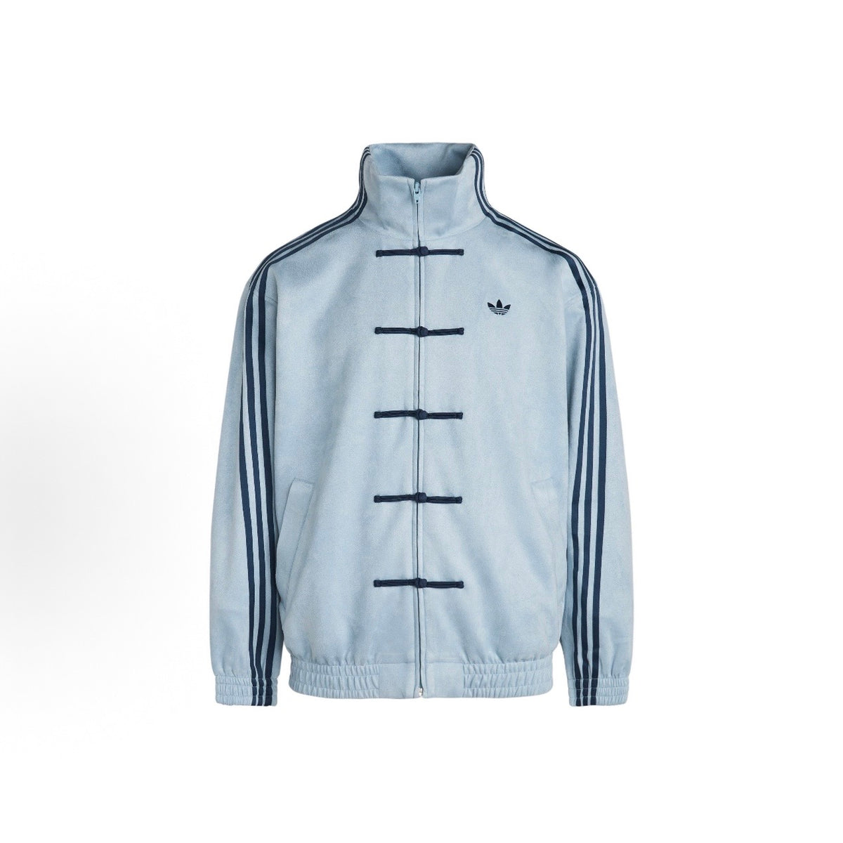 adidas CTT Chinese Track Top 3.1 Gender Neutral Jacket in ash grey, featuring traditional design and sporty stripes.