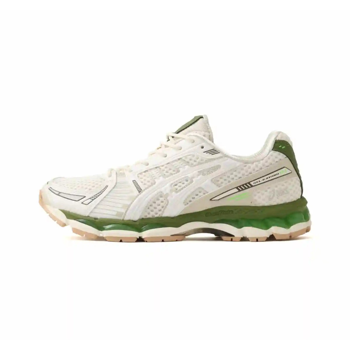 atmos x Asics Gel-Kayano 12.1 Archipelago sneaker featuring a white and green colorway.
