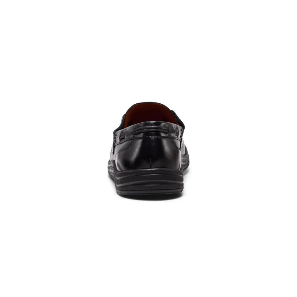 Back view of Keen Uneek Loafer Nocturnal Black showcasing its premium leather finish.