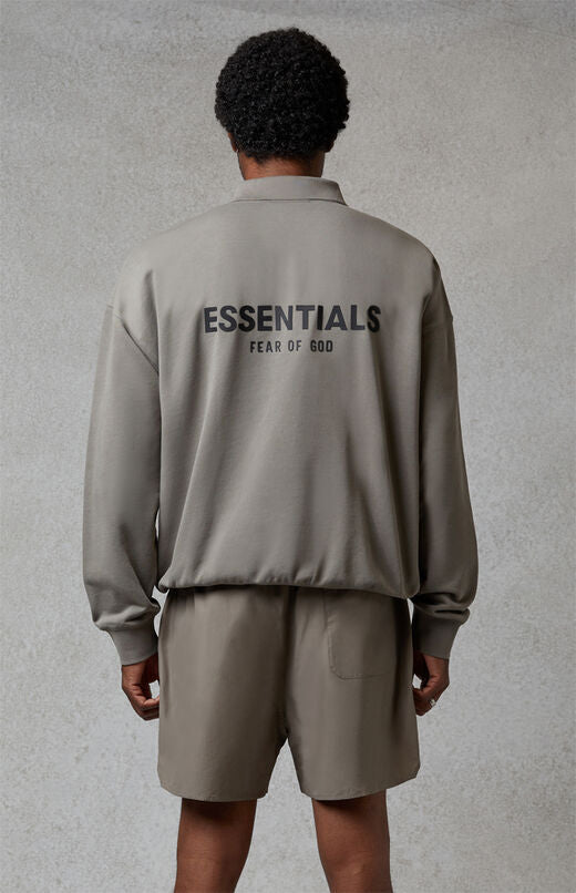 Fear of God Essentials L/S Boxy Polo - Cement
