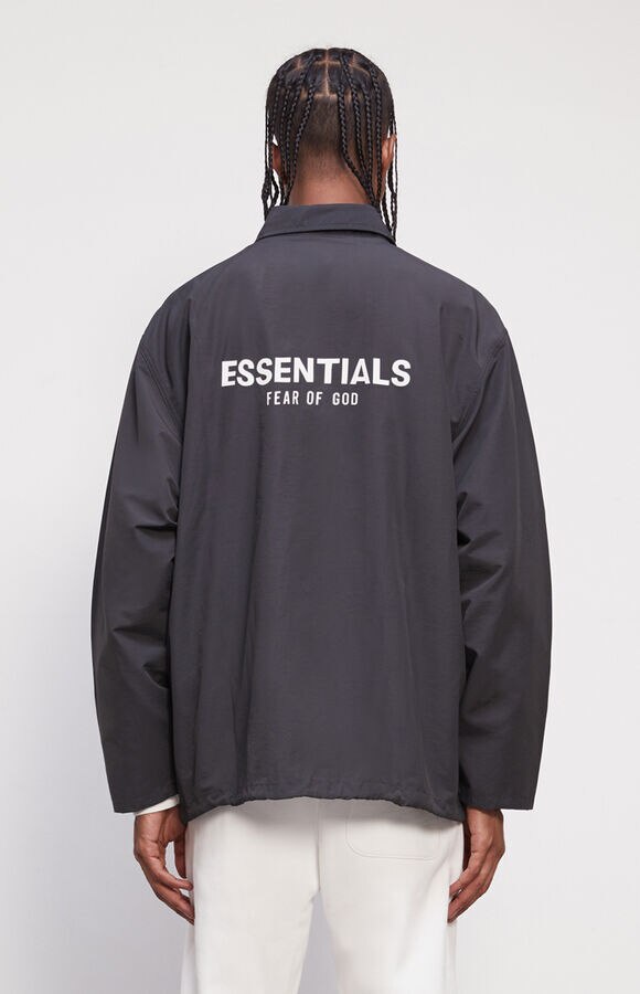 Fear of God Essentials Coaches Jacket - Black