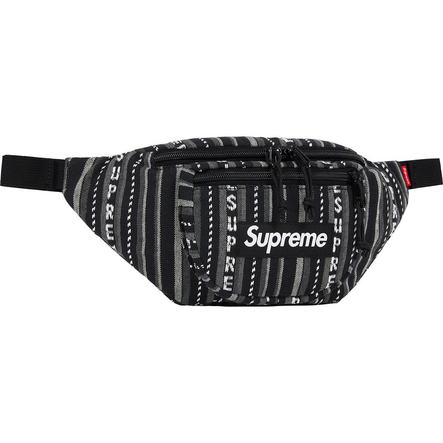 現貨 Supreme Woven Stripe Waist Bag - Black