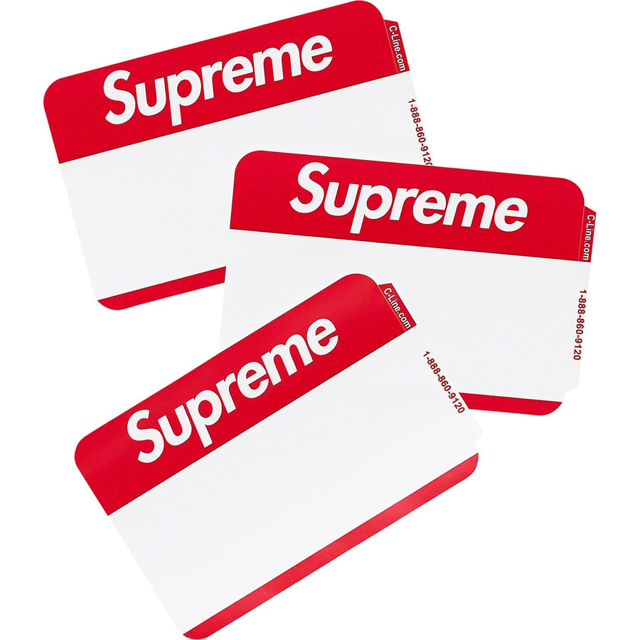 Supreme Name Badge Stickers (Pack of 100) - Red