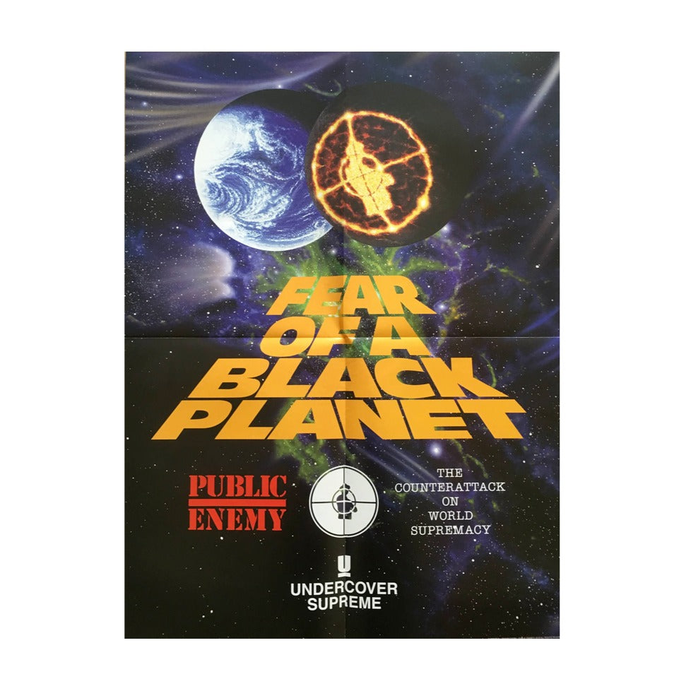 Supreme x Undercover x Public Enemy Poster featuring artwork from "Fear of a Black Planet" by Public Enemy.