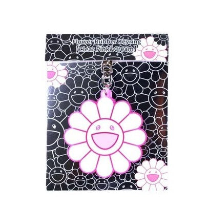 Takashi Murakami 村上隆 Rubber Flower Keyring - ClearPink/Cream