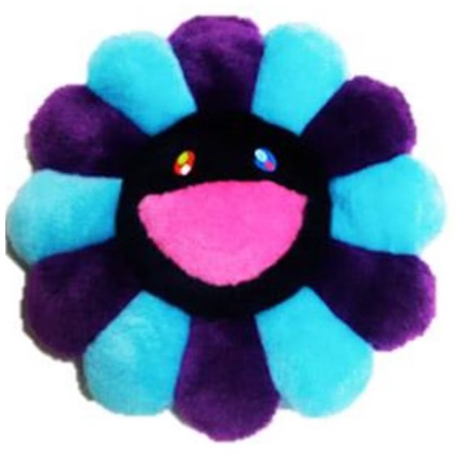 村上隆 Flower Plush 60cm - Purple/Turquoise/Black