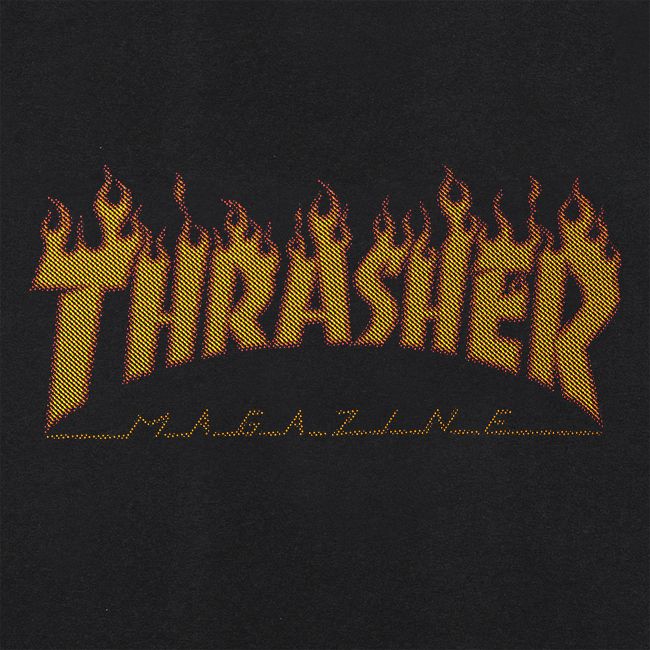 Thrasher Half Tone Flame Tee - Black